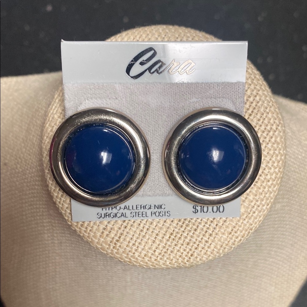 Cara Blue and Silver 90s Deadstock Earrings